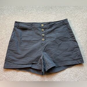 Old Navy High-Waist Gray Button-Front Shorts